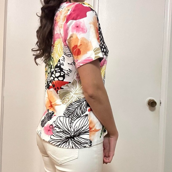 💙 Multi-coloured floral print top | Small - Picture 4 of 5